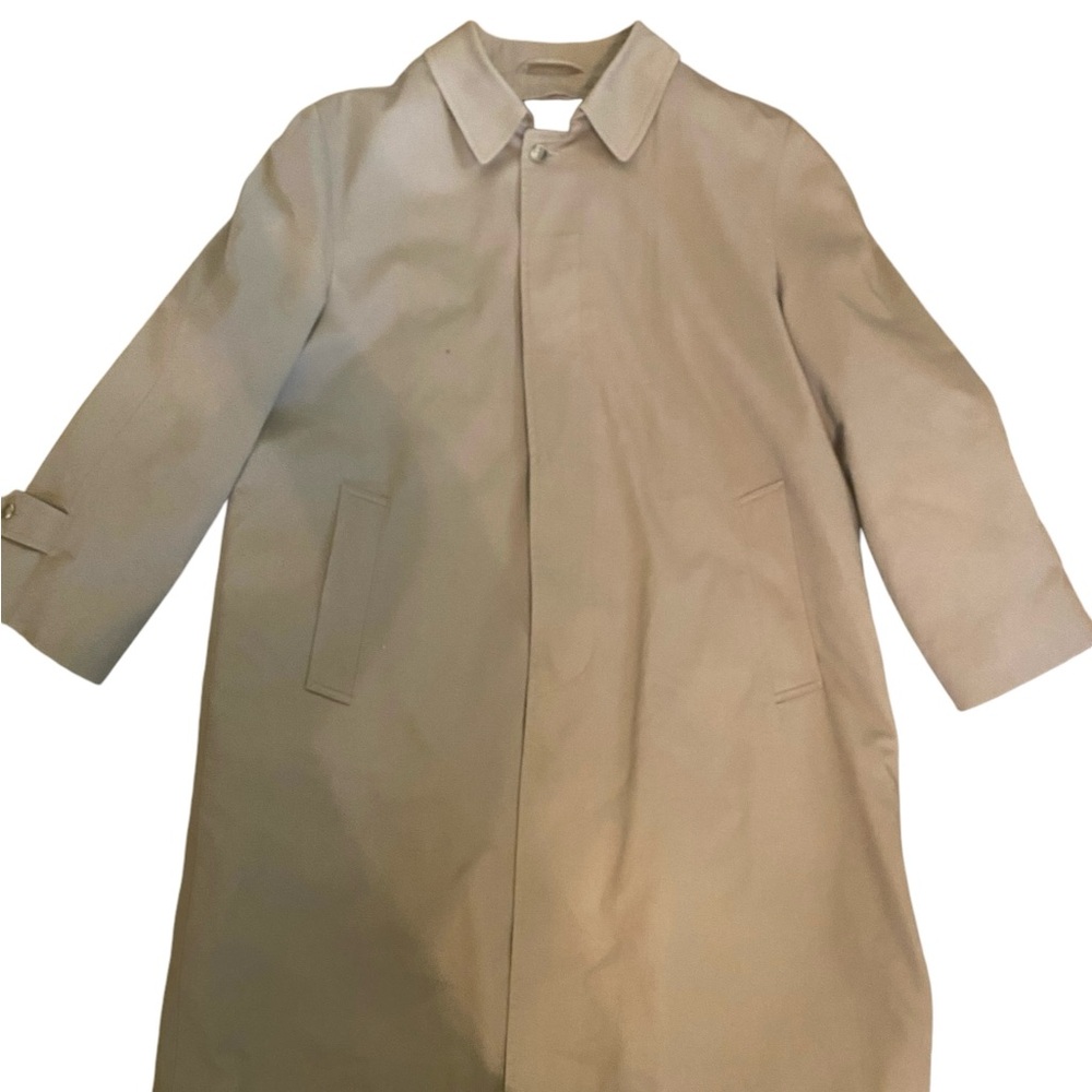 Men’s “Botany 500” Khaki Fir Lined Trench Coat-Size 42 Short - Picture 4 of 8